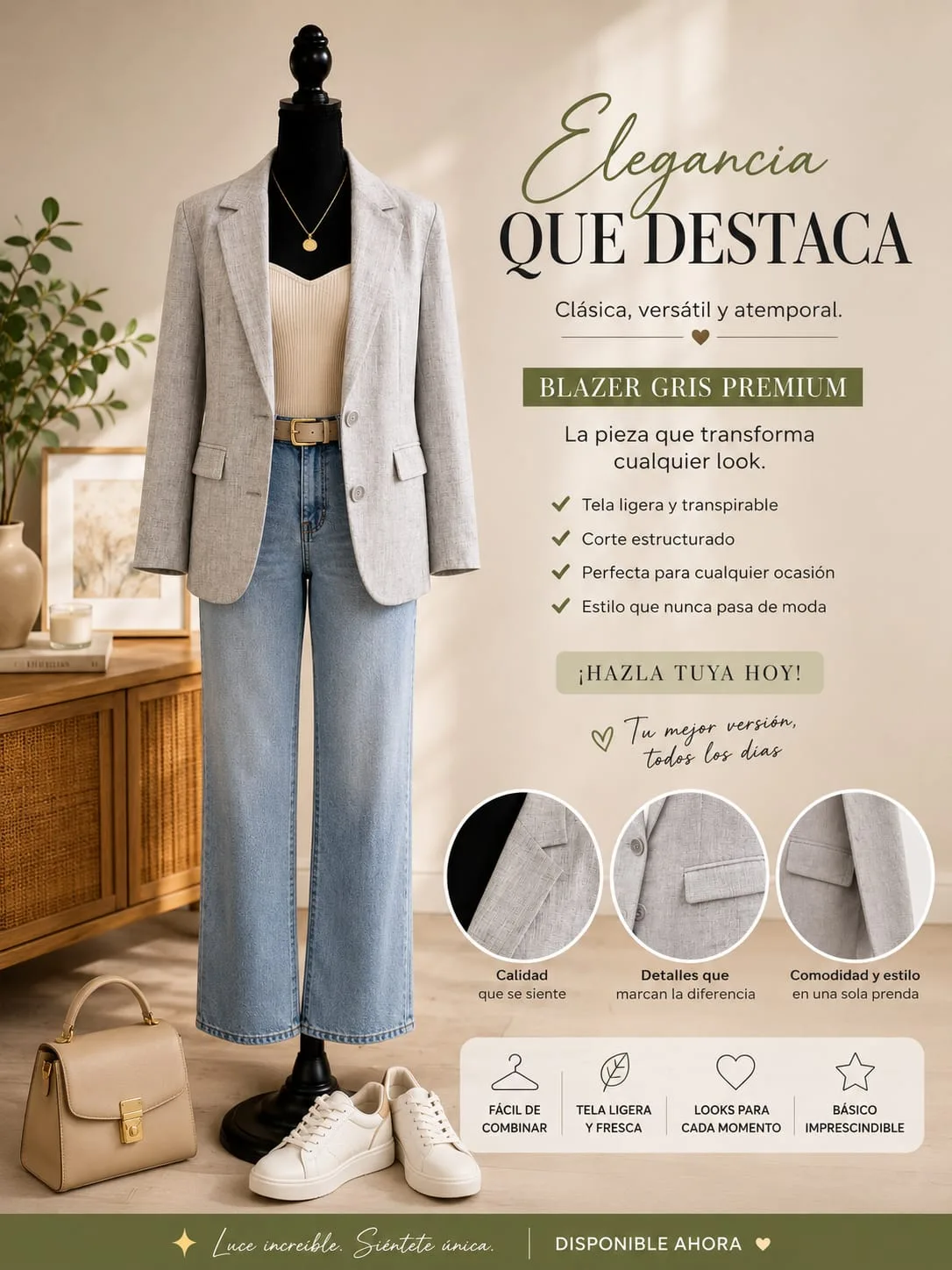 Blazer gris ejecutivo