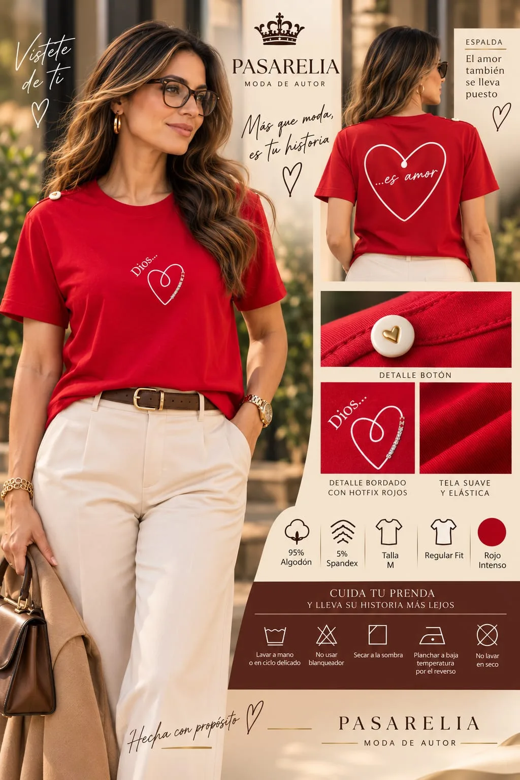 Camiseta roja Dios es amor