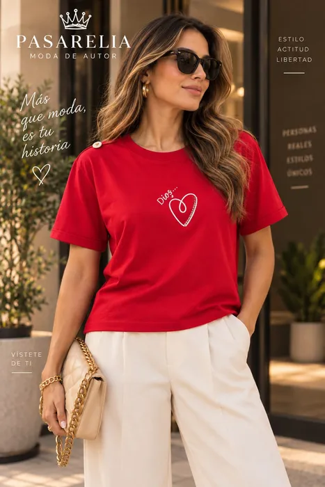 Camiseta roja Dios es amor