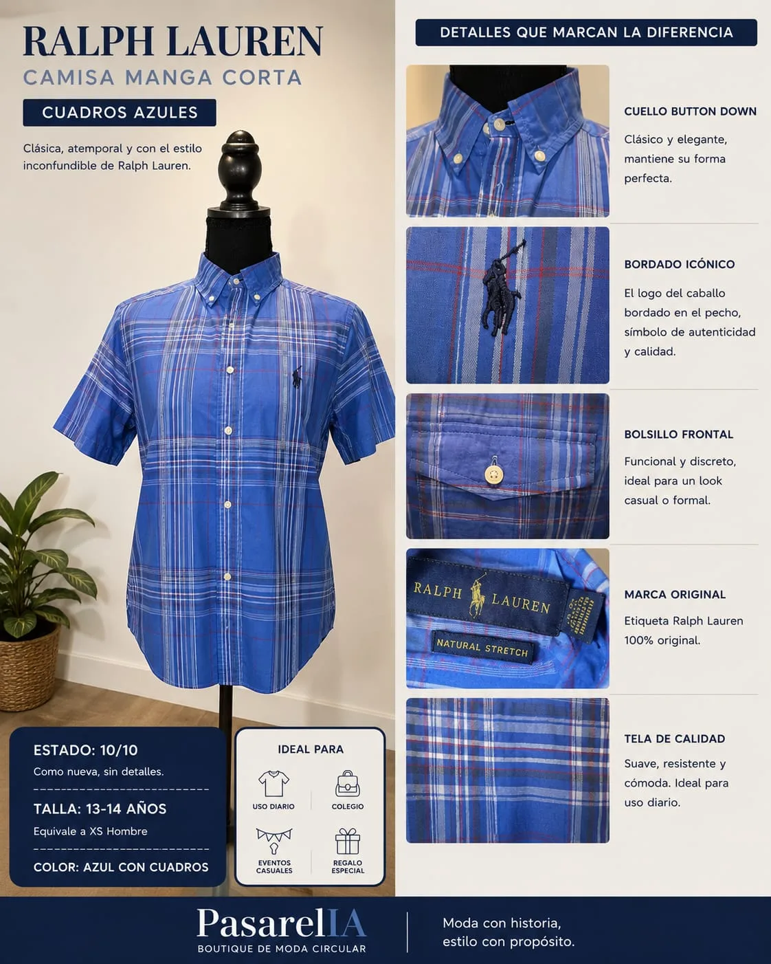 Camisa Ralf Laurent para adolescente