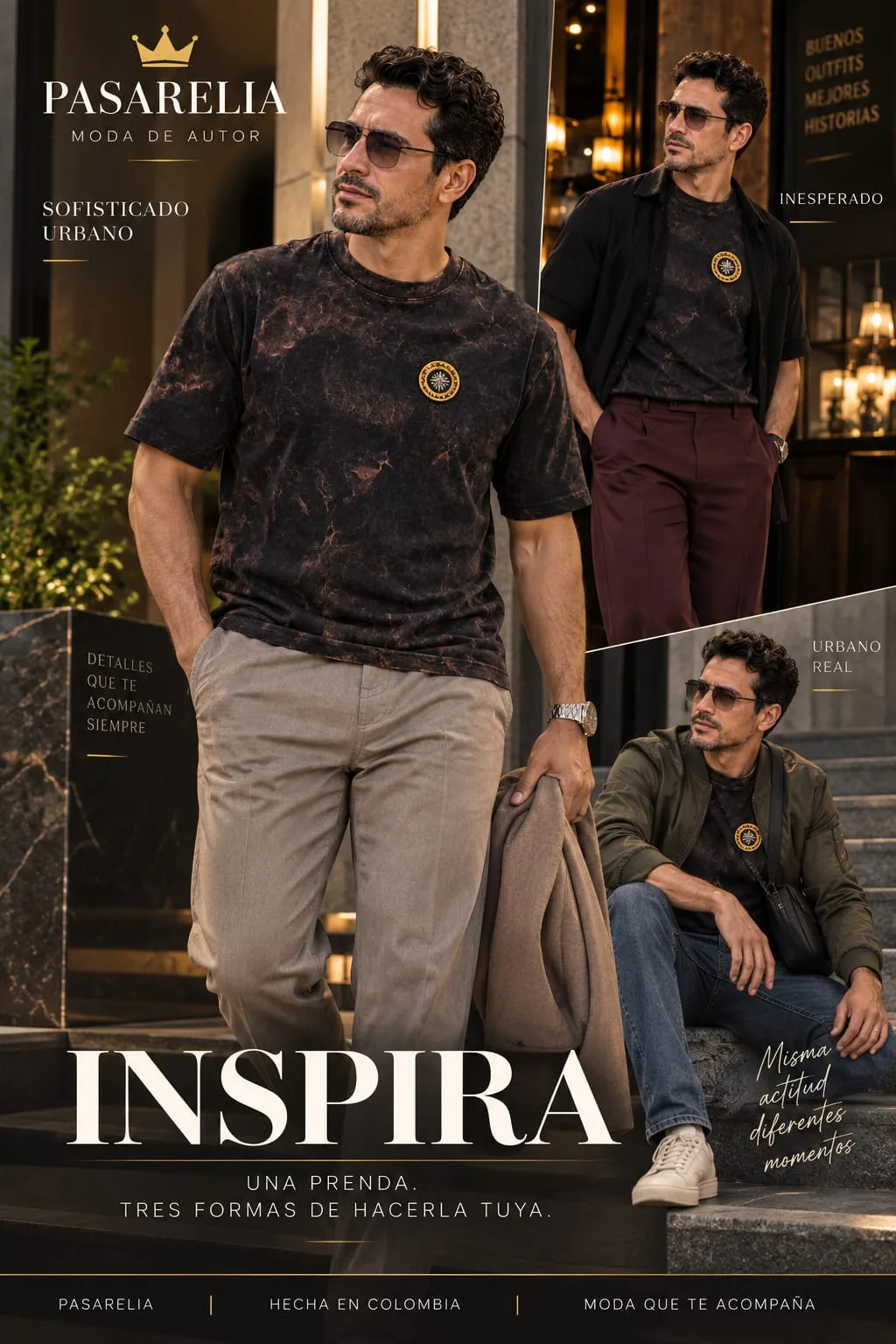 Camiseta acidwash bronce brujula — foto 2