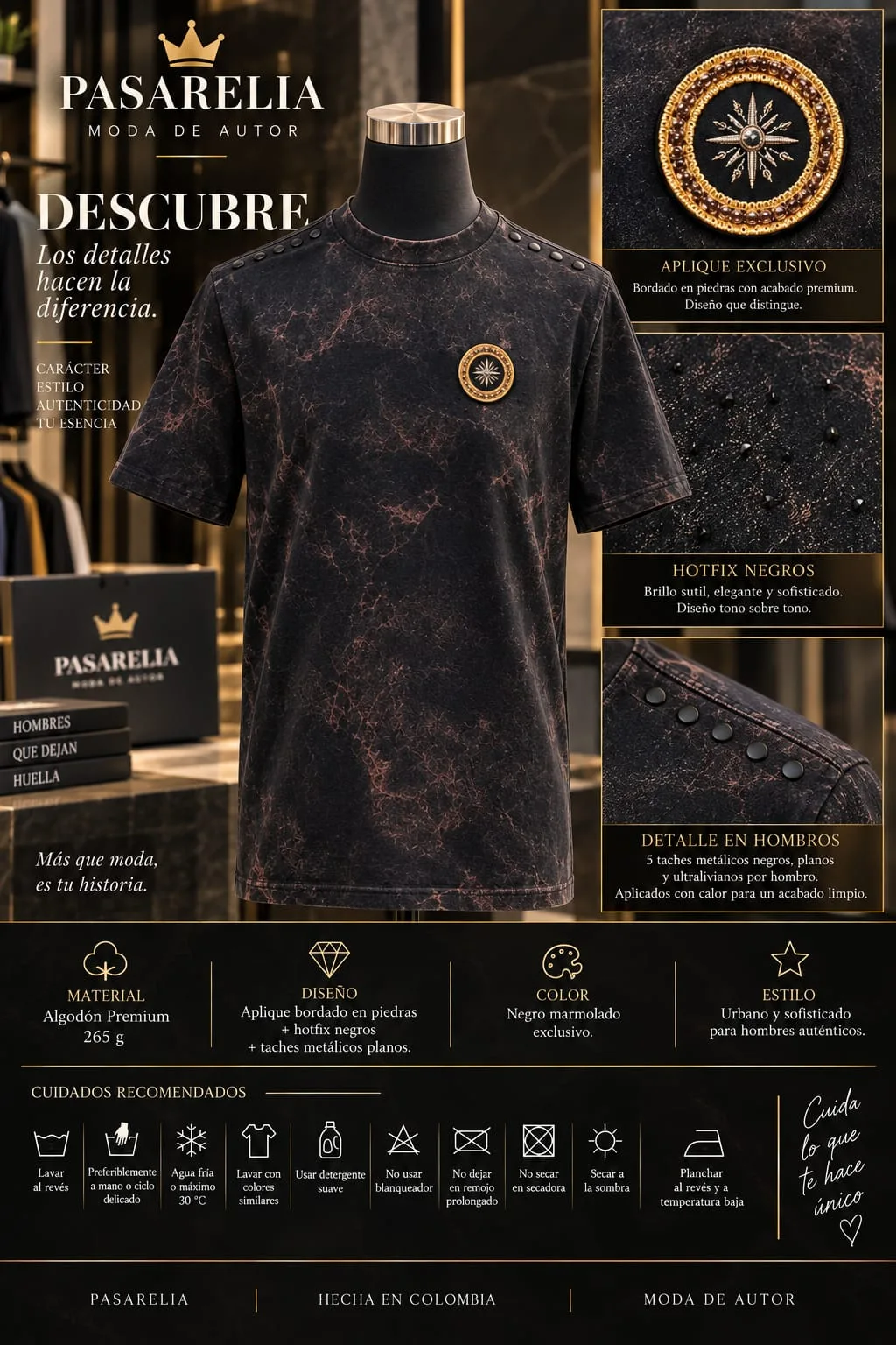 Camiseta acidwash bronce brujula — foto 3