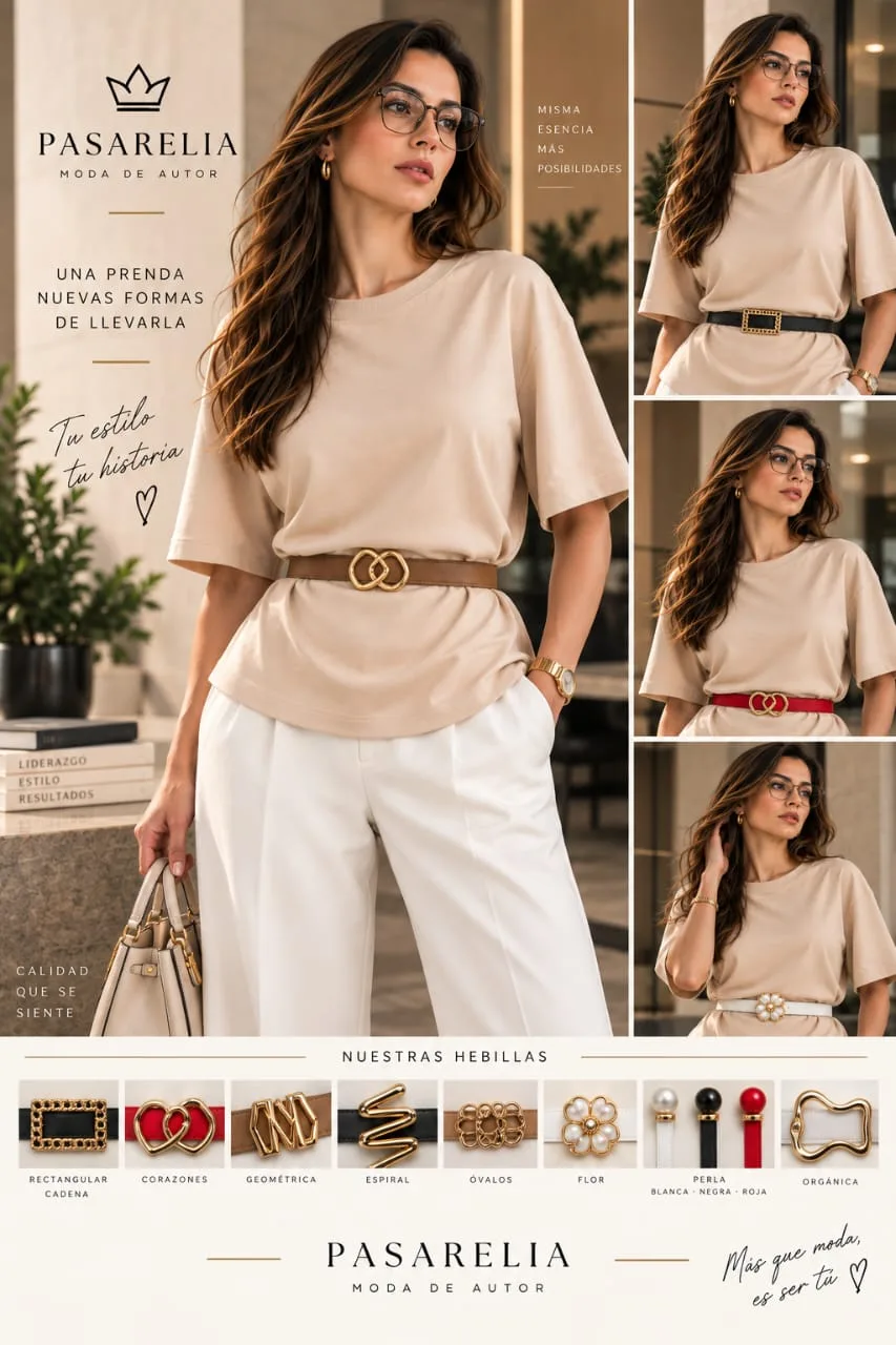 Camiseta algodón premium unicolor con cinturón — foto 2