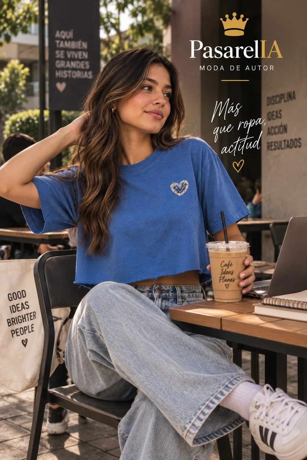 Camiseta Azul corta Royal heart