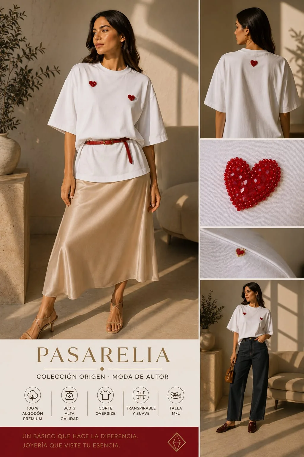 Camiseta blanca 2 corazones — foto 4
