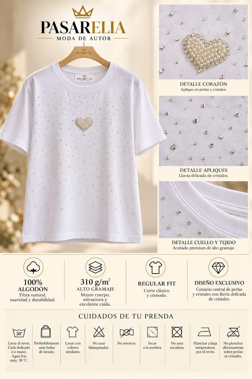 Camiseta Blanca corazón — foto 3