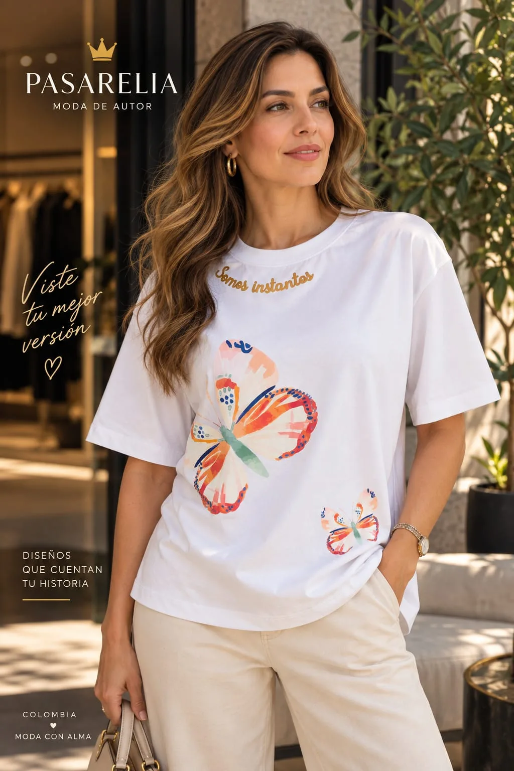 Camiseta blanca somos instantes