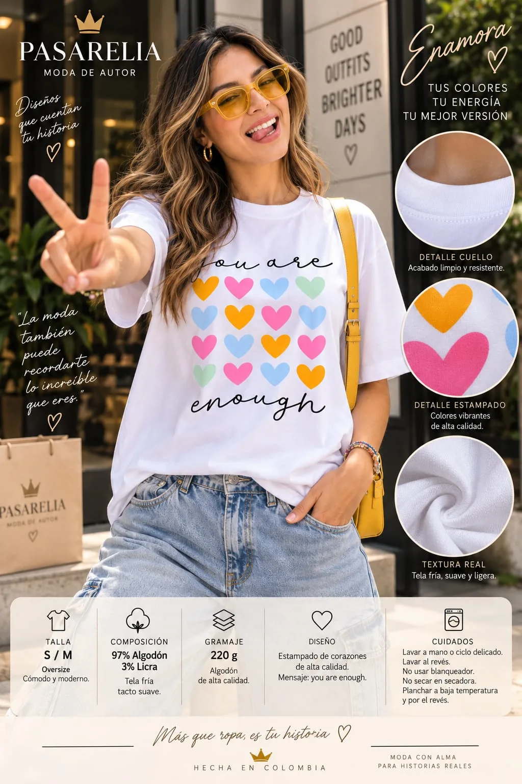 Camiseta blanca you are enough