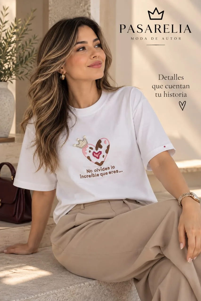 Camiseta corazón vaca