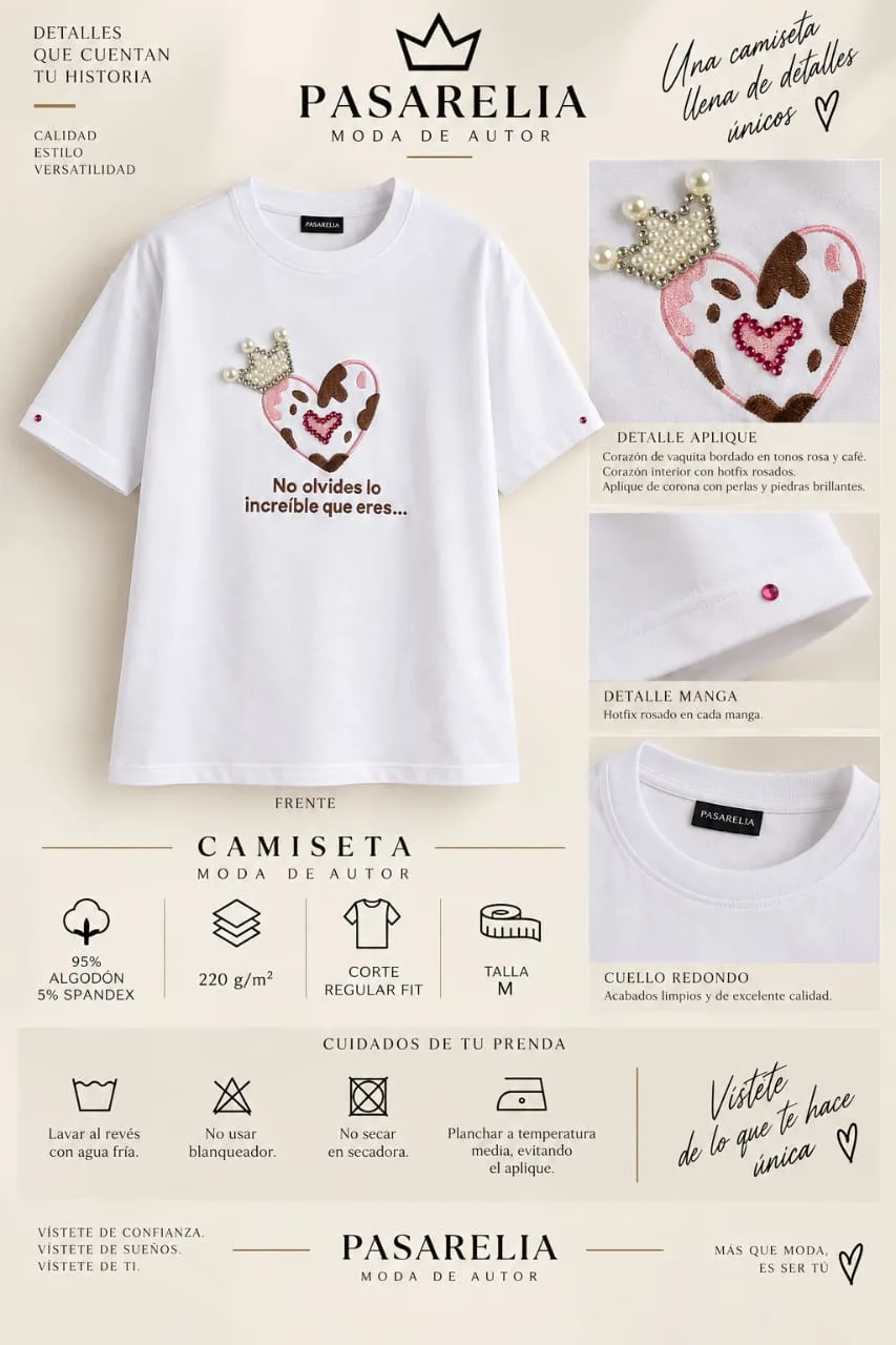 Camiseta corazón vaca — foto 3