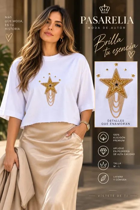 Camiseta crop top estrella