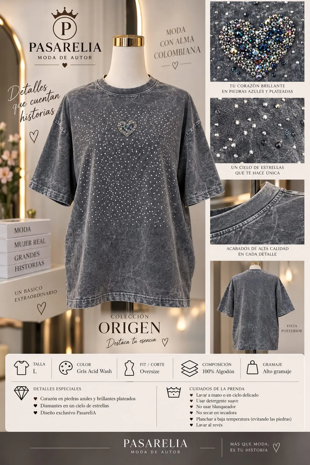 Camiseta gris Origen — foto 3