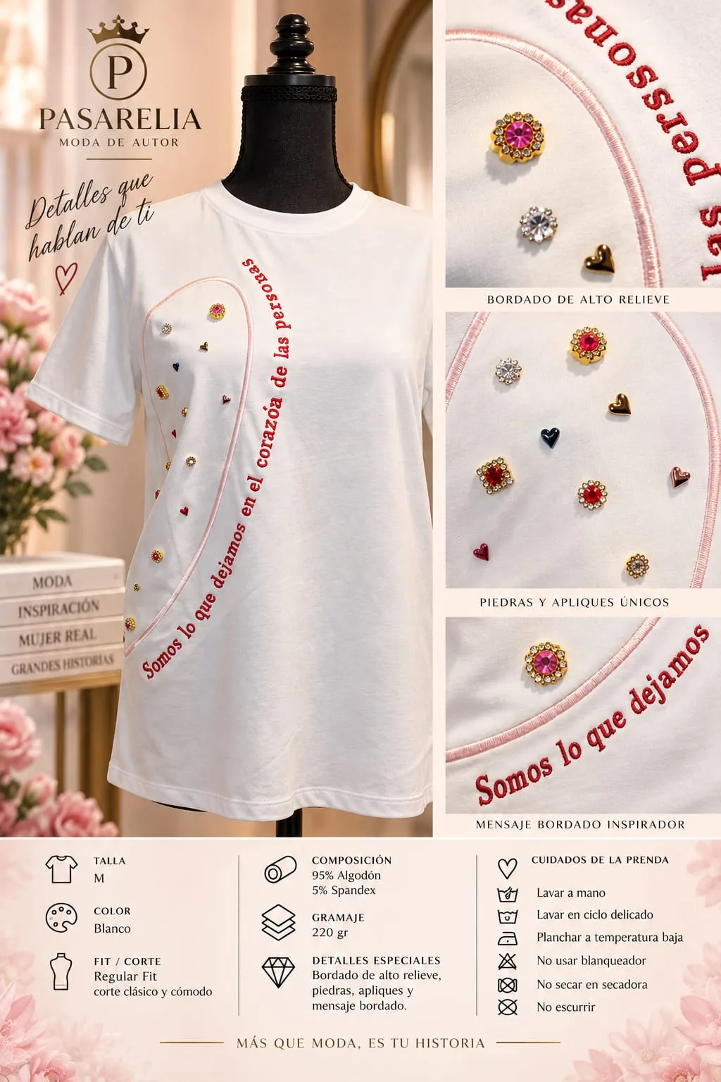Camiseta medio corazón