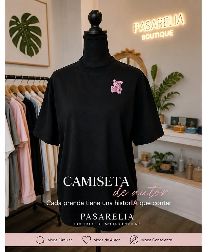 Camiseta Negra con aplique  de oso — foto 2