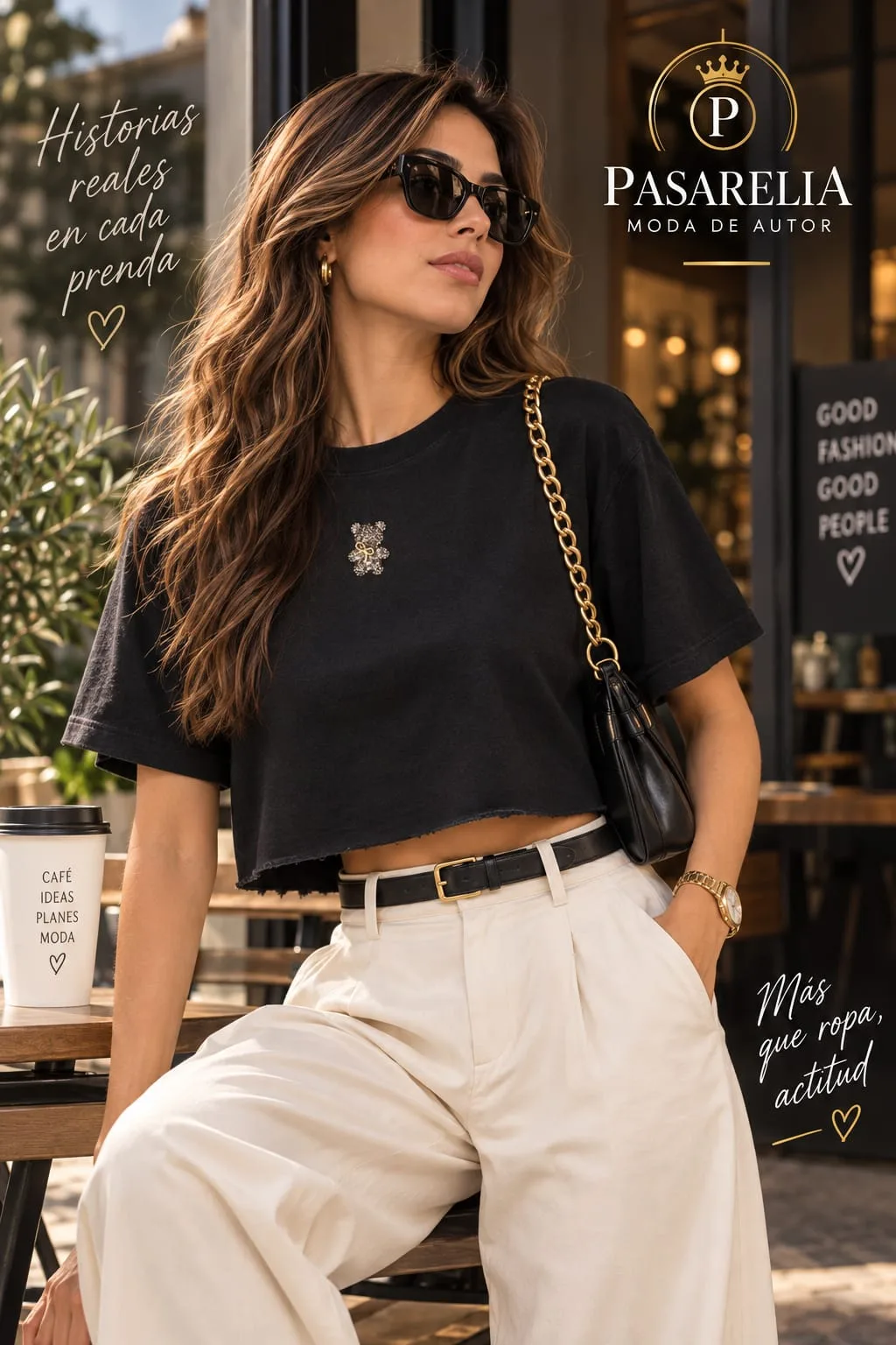 Camiseta Negra corta de oso
