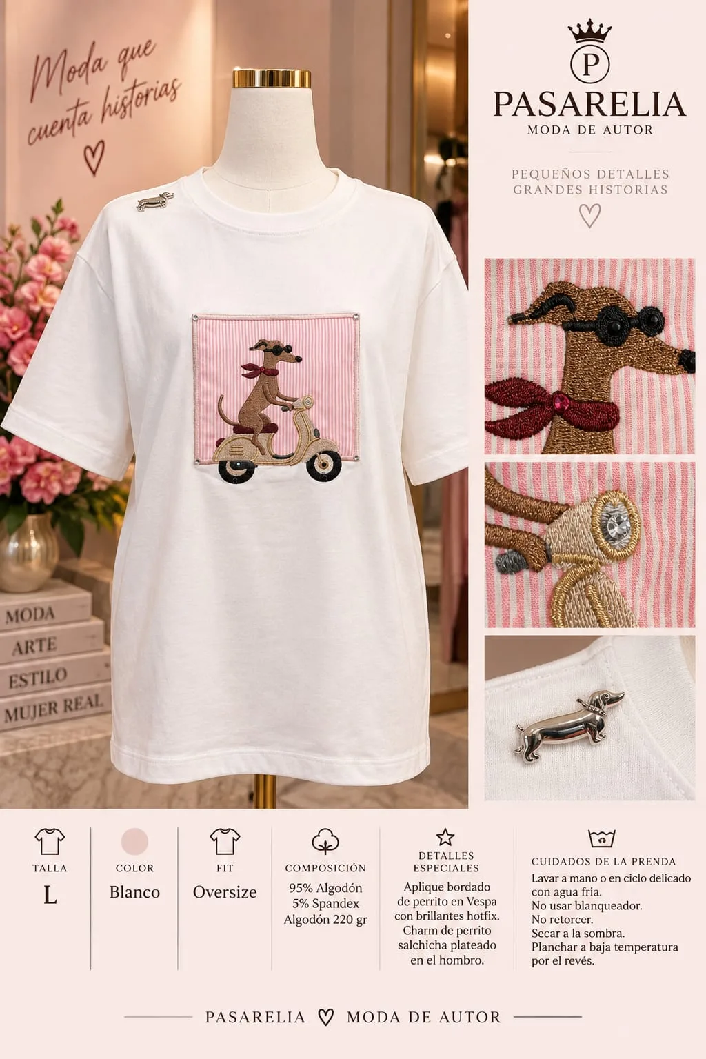 Camiseta perro motociclista