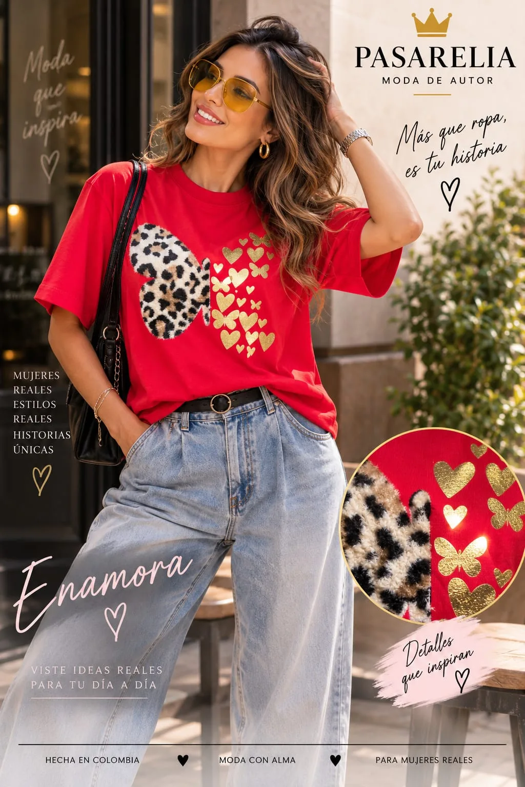Camiseta Roja mariposa — foto 2