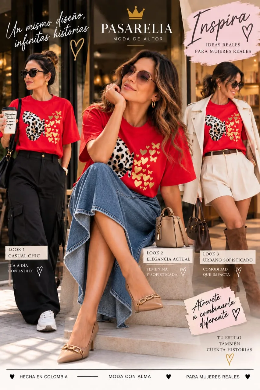 Camiseta Roja mariposa — foto 3