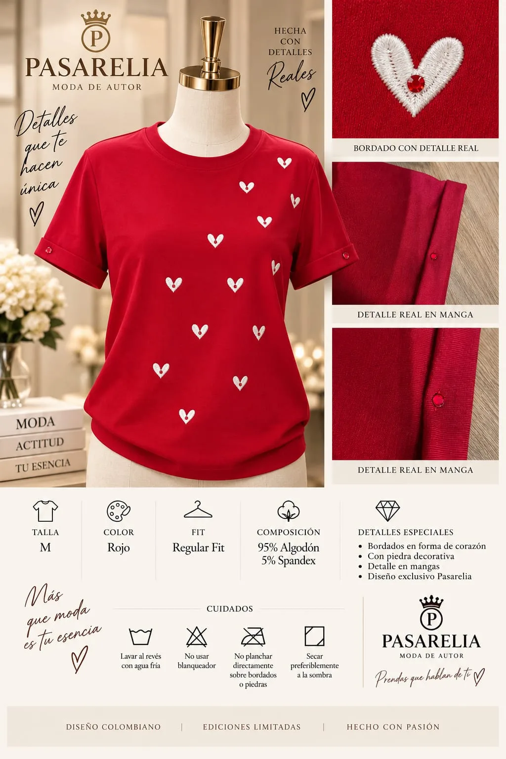 Camiseta rojo puro amor