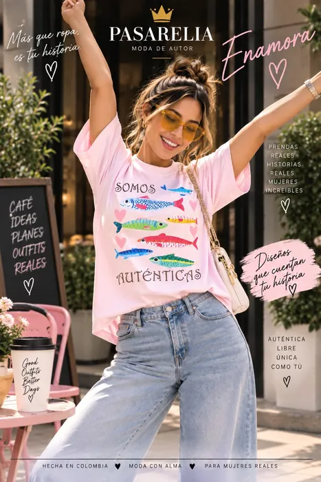 Camiseta rosada somos auténticas