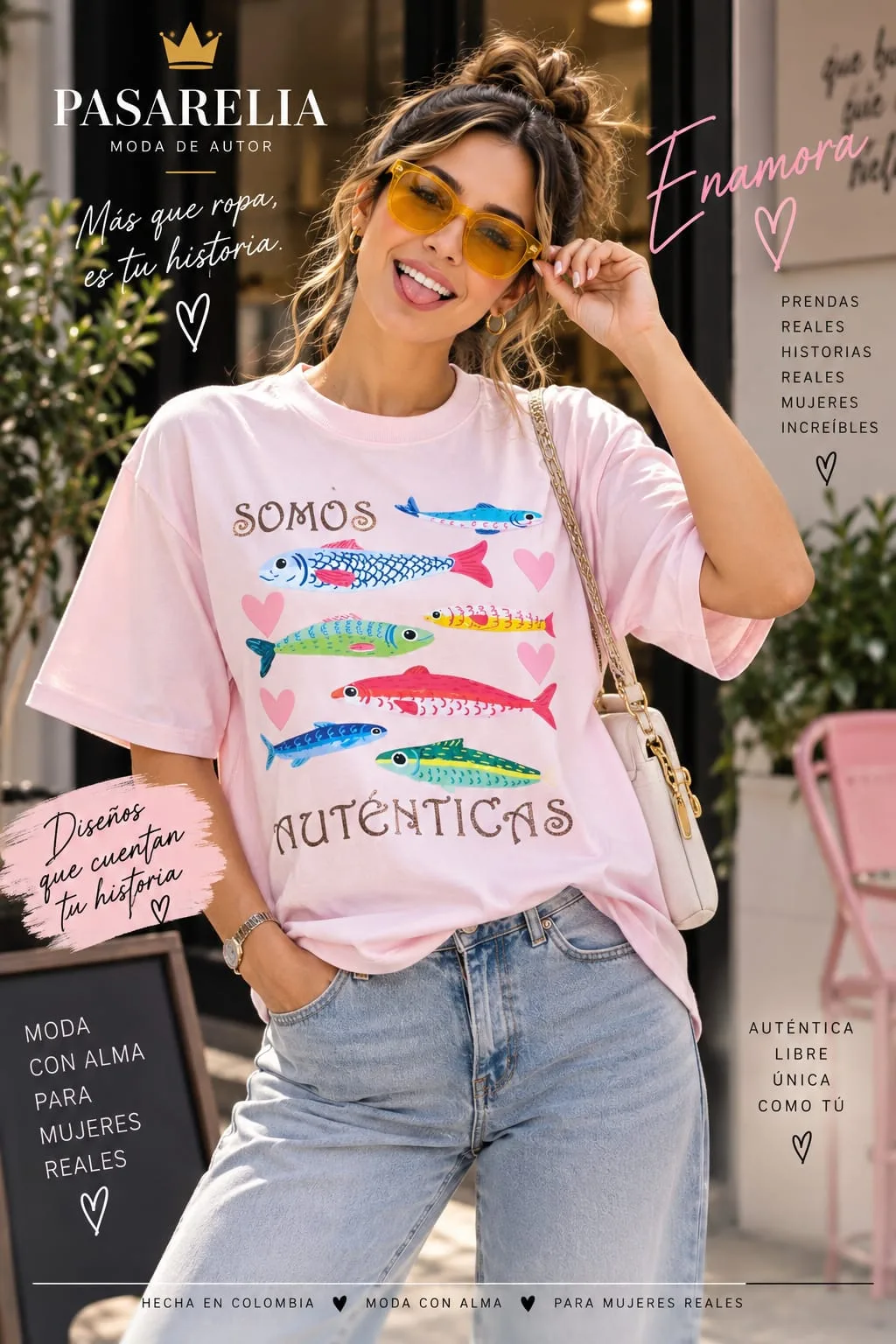 Camiseta rosada somos auténticas — foto 2