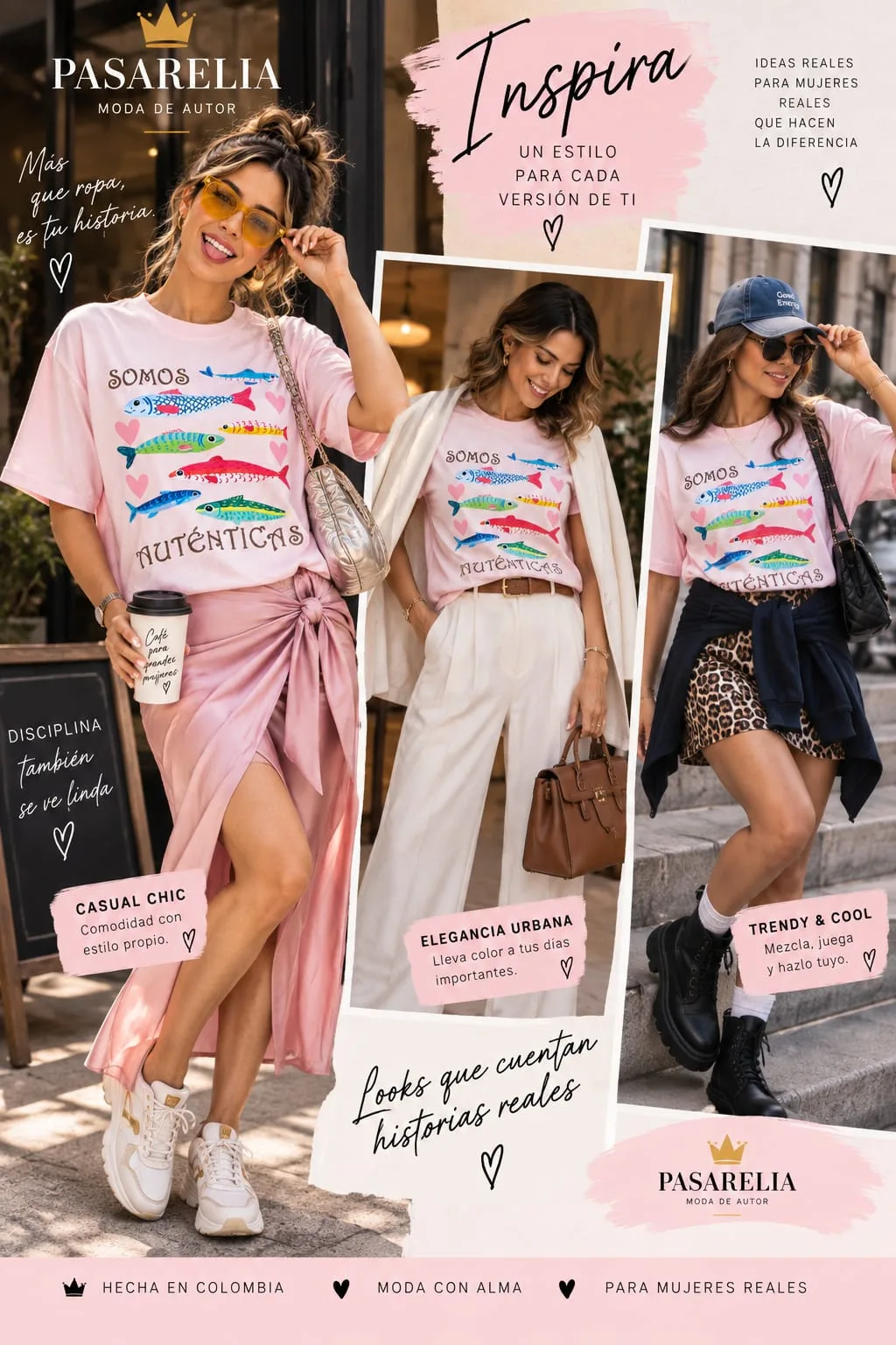 Camiseta rosada somos auténticas — foto 5