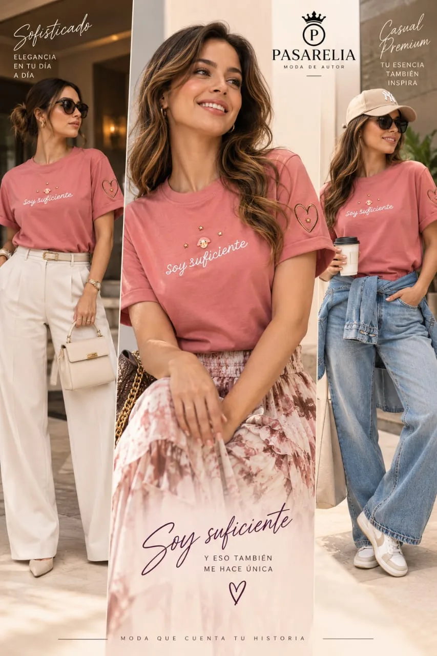 Camiseta rosada soy suficiente — foto 2