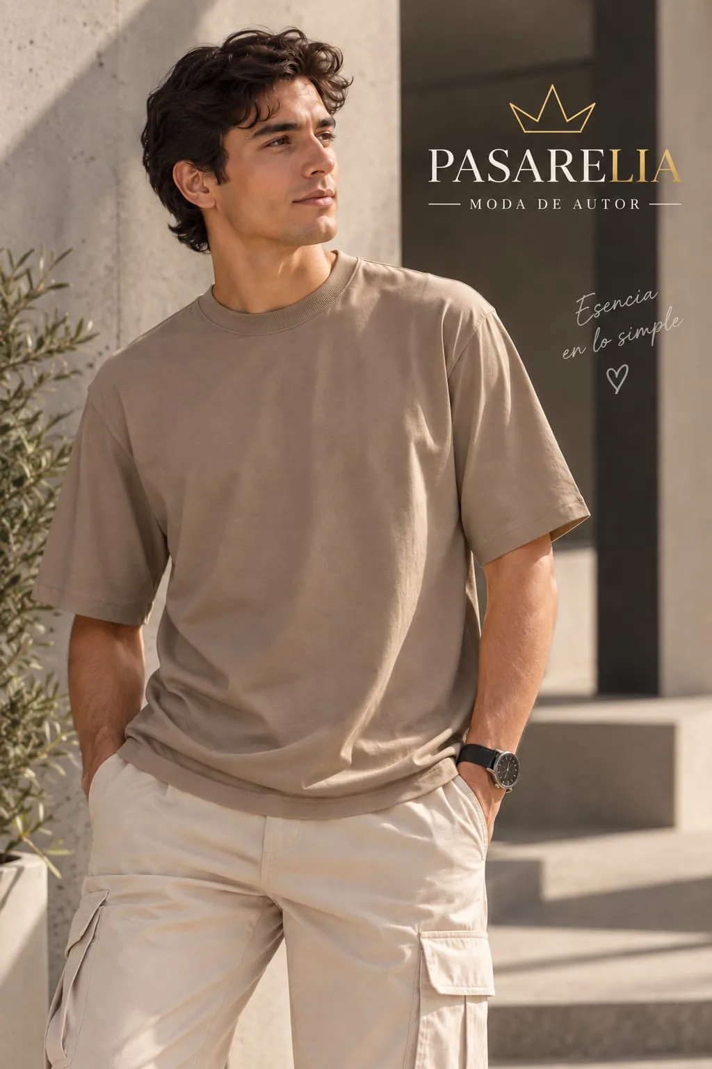 Camiseta unicolor hombre