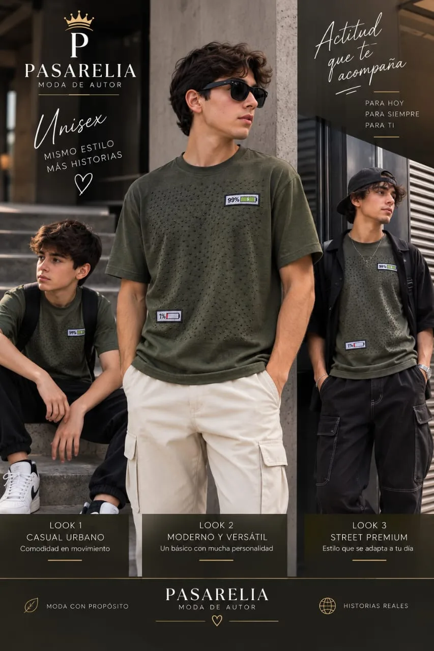 Camiseta Unisex verde militar — foto 3