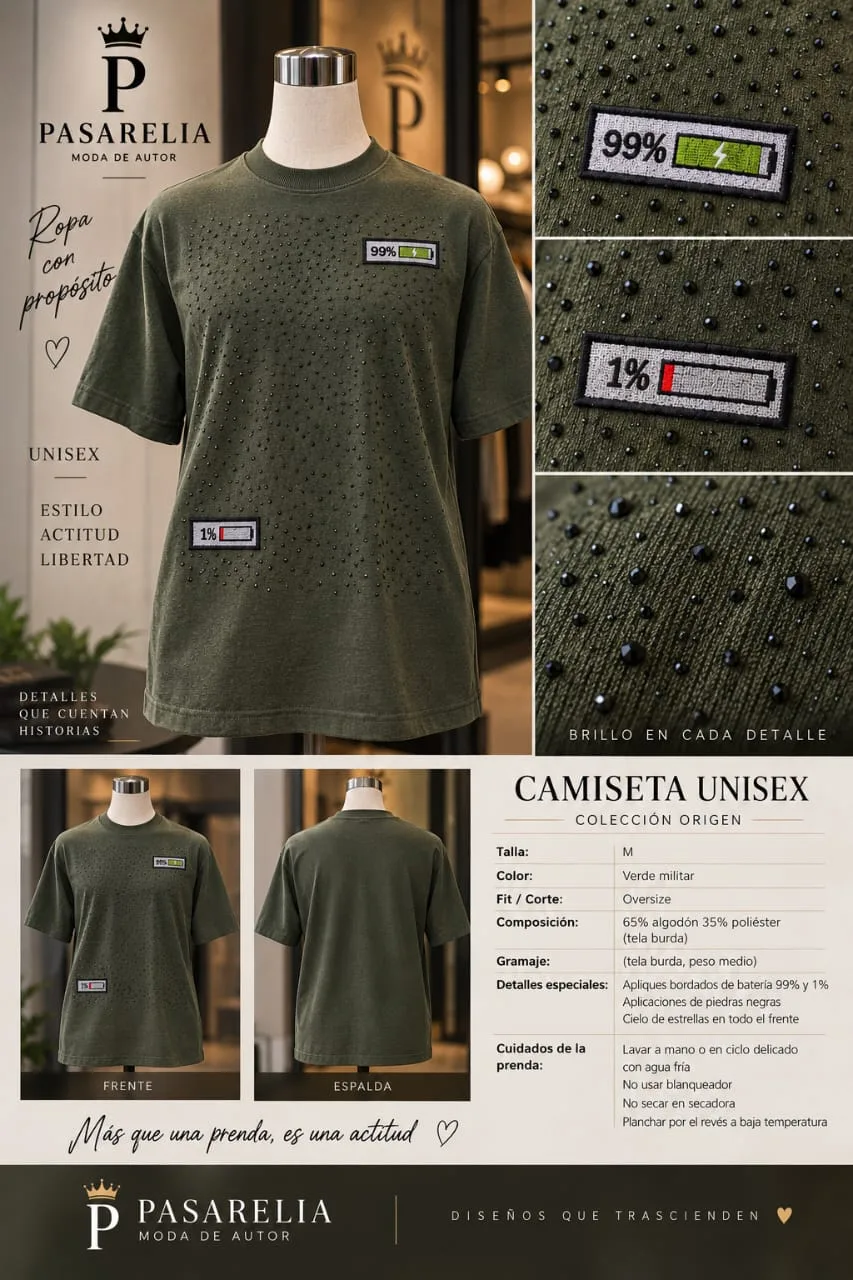 Camiseta Unisex verde militar — foto 4