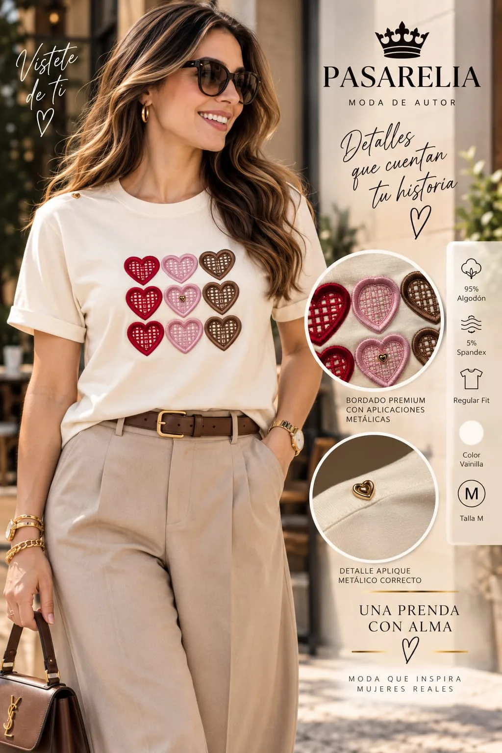 Camiseta vainilla 9 corazones — foto 5