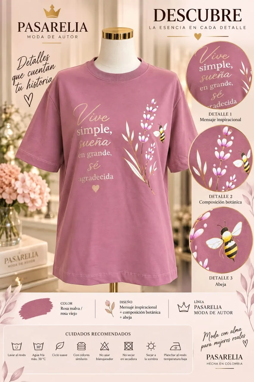 Camiseta vive simple — foto 3