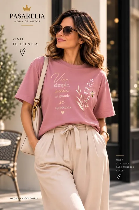 Camiseta vive simple