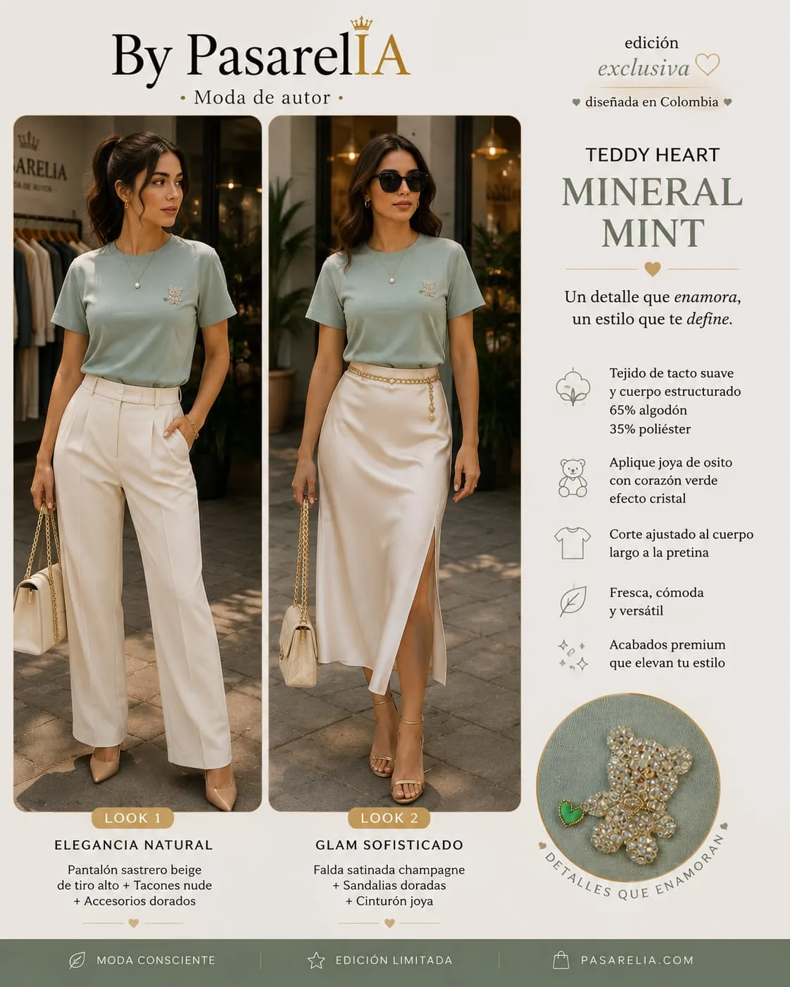 Camiseta Teddy mineral Mint — foto 2