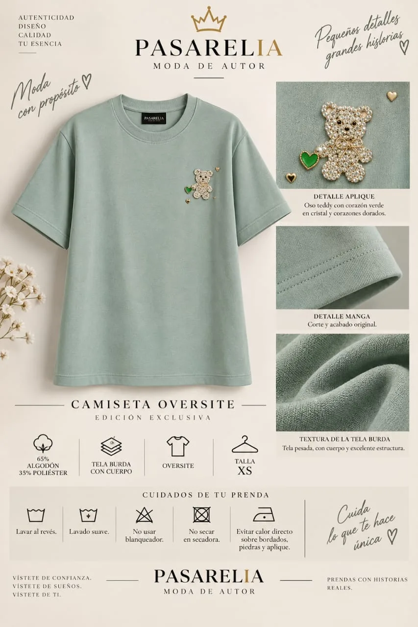 Camiseta Teddy mineral Mint — foto 3