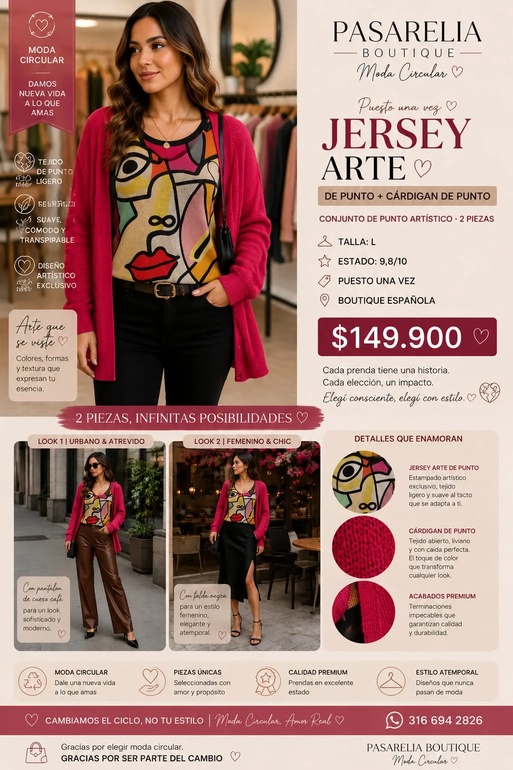 Jersey arte de punto con Cardigan de punto — foto 4