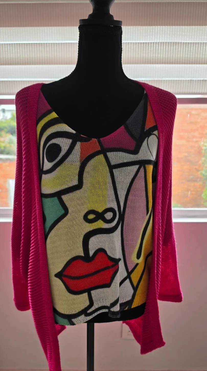 Jersey arte de punto con Cardigan de punto